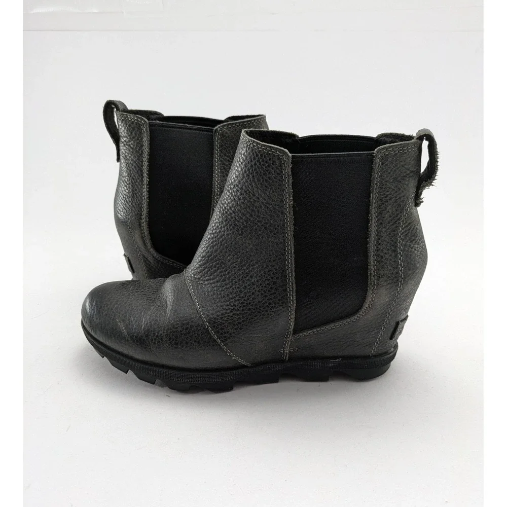 Womens Sorel Joan Of Arctic Wedge II Gray Chelsea Boots NL3346-052 Size 9